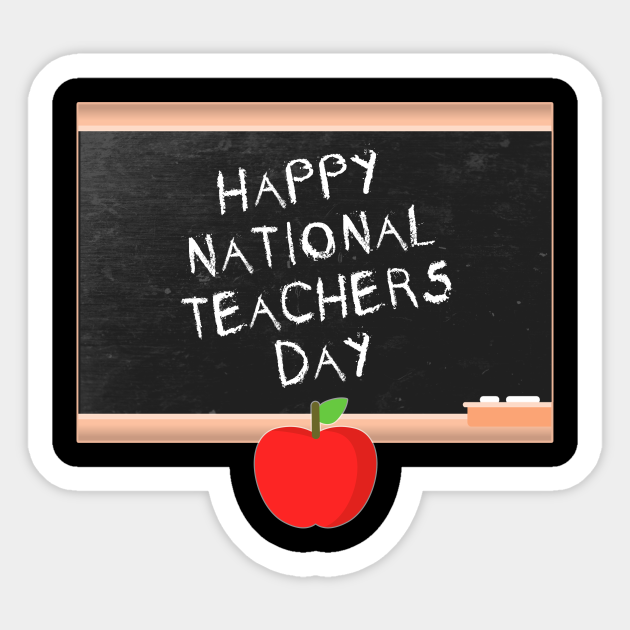National Teachers Day With Blackboard Teacher Sticker Teepublic